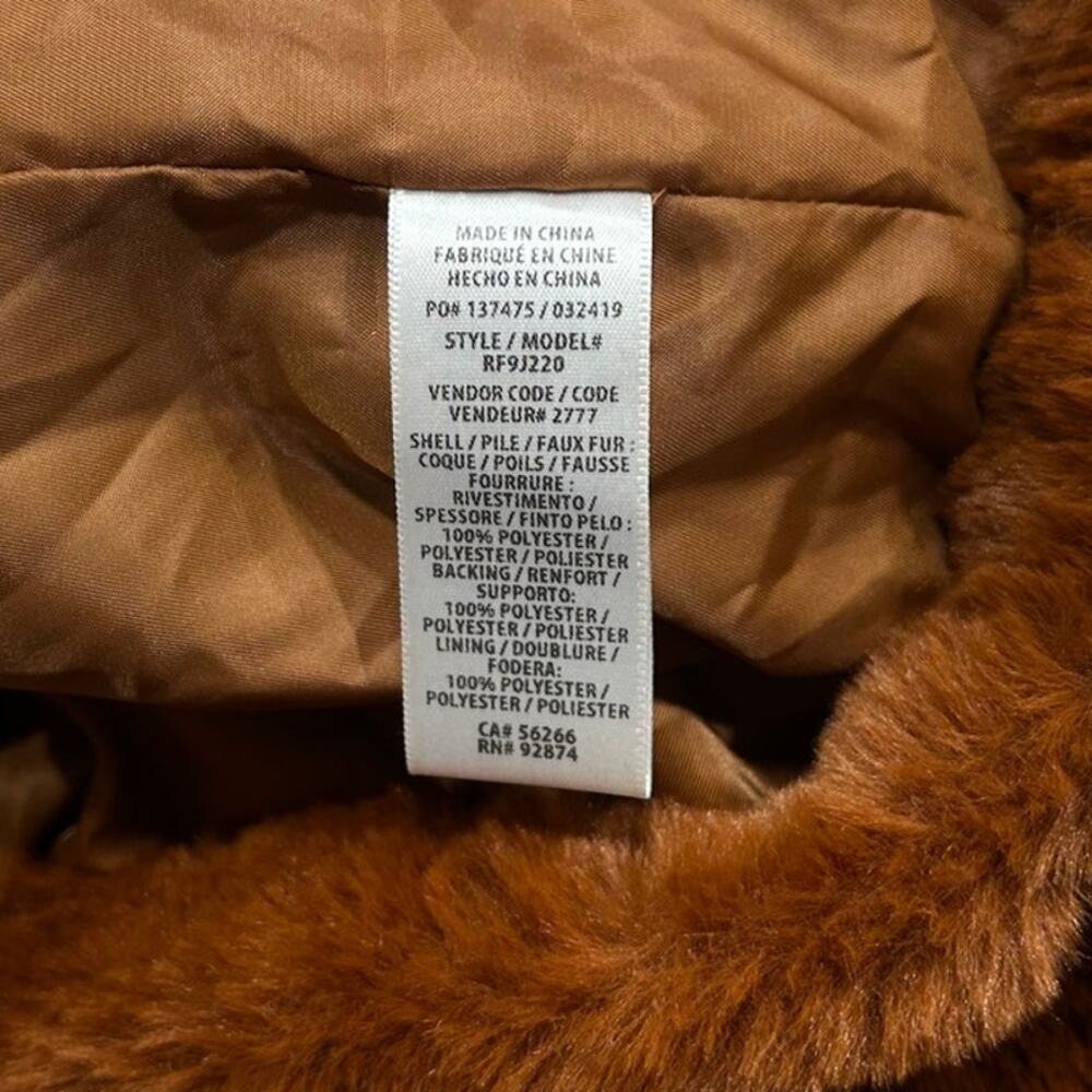 Splendid Y2K Brown Teddy Faux Fur Boho Jacket Zip Up Cozy Plush Women’s Small - Picture 11 of 12
